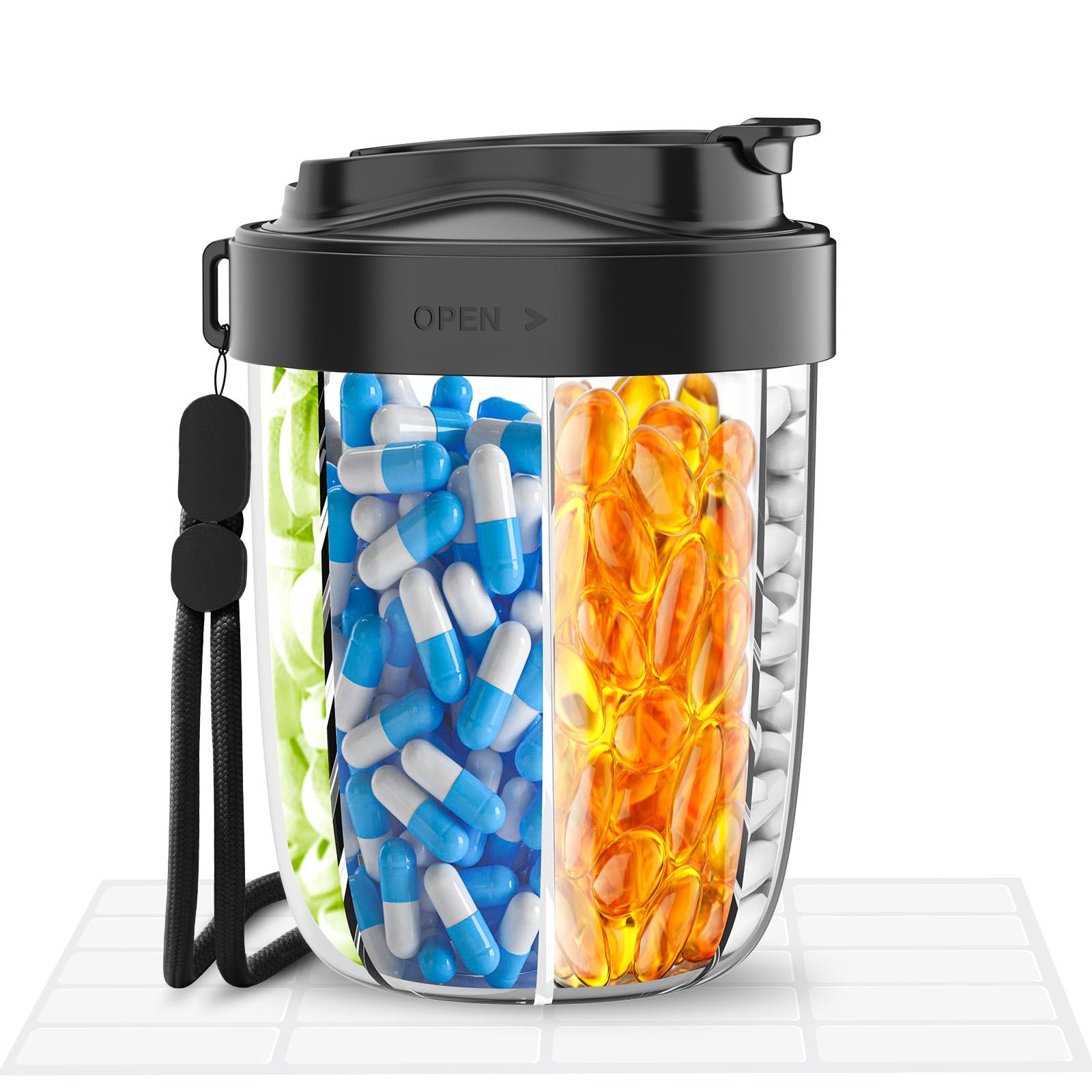 Supplement Storage Box Tablet Dispenser With 7 Different Vitamins