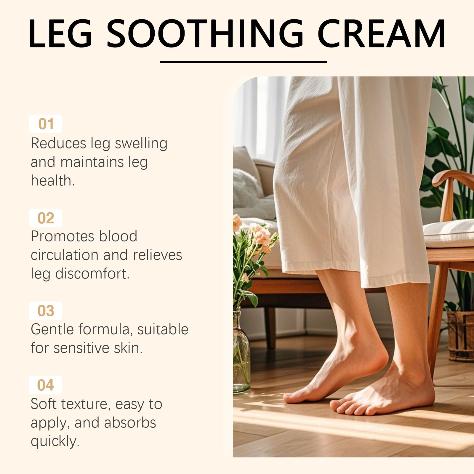 Leg Care Cream With Gentle Ingredients To Nourish And Soothe The Skin On Your Legs For A Comfortable Feel