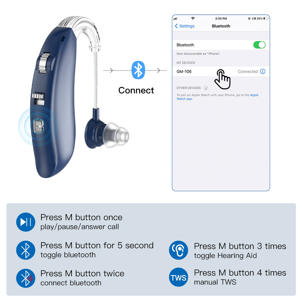 Digital Hearing Aid Bluetooth Hearing Aid Auxiliary Hearing For The Elderly