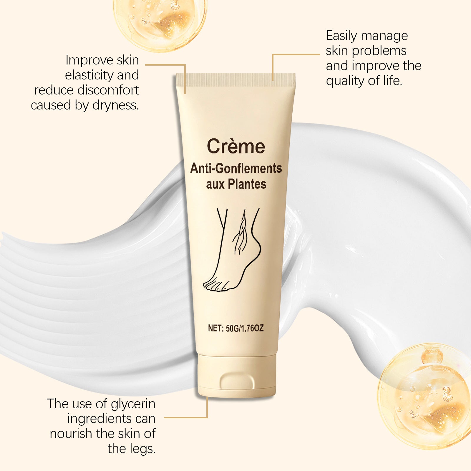 Leg Care Cream With Gentle Ingredients To Nourish And Soothe The Skin On Your Legs For A Comfortable Feel
